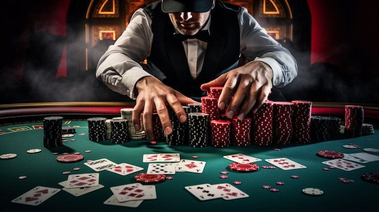 Meja Sic Bo wijaya88 dengan tiga dadu dan papan taruhan digital di layar seluler